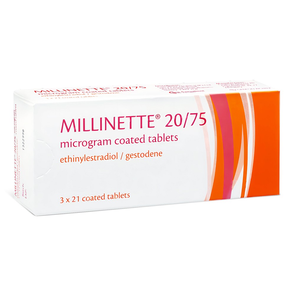 Millinette 30/75 30mcg/75mcg product packaging