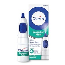 Otrivine Fine Nasal Mist Decongestant Spray 0.1%, 10ml product packaging