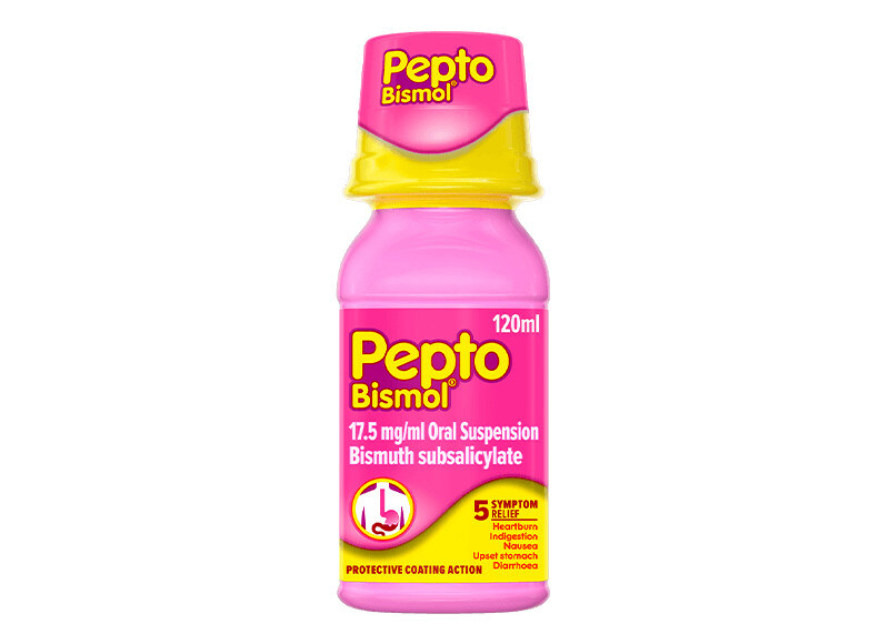 Pepto-Bismol 5 Symptom Relief 120ml product packaging