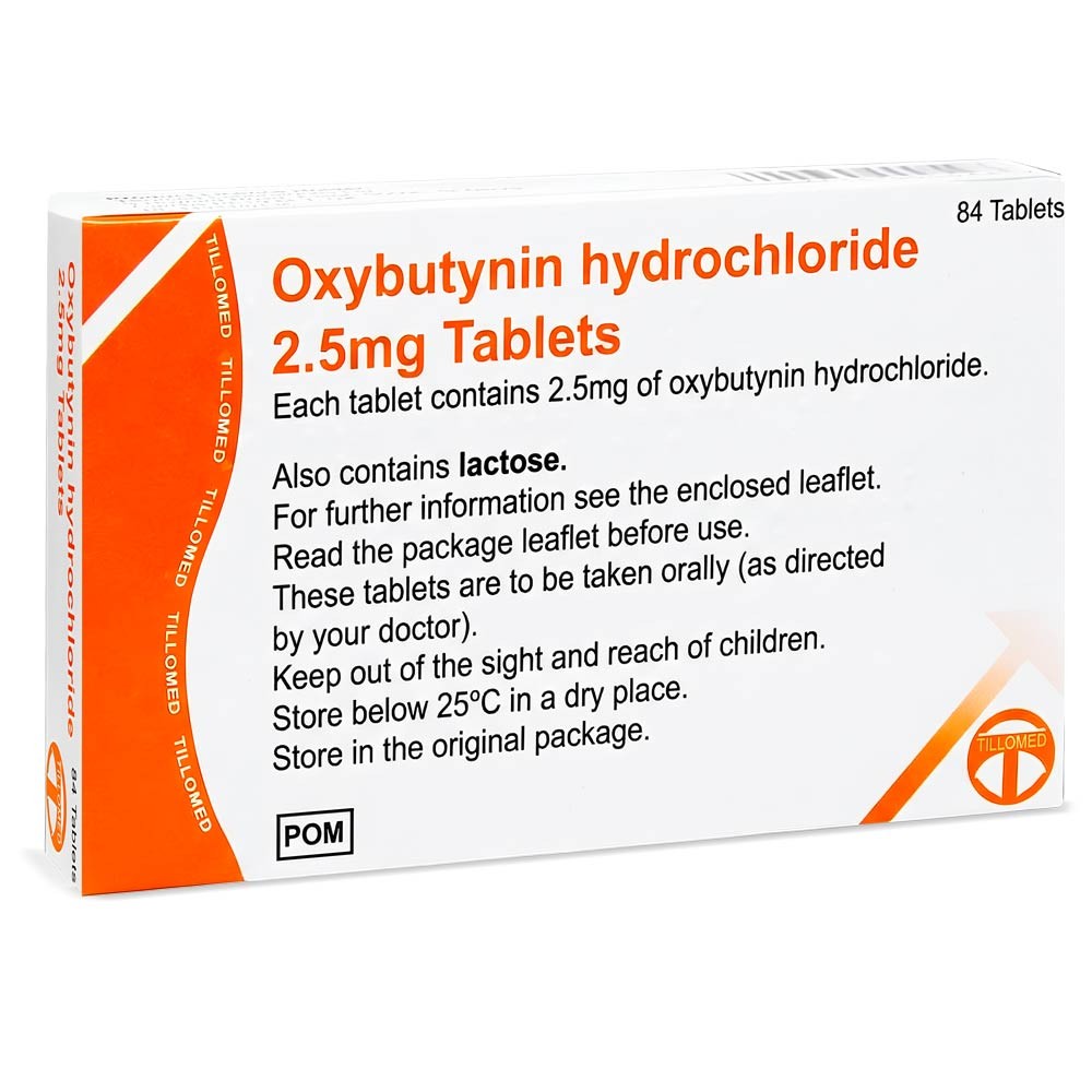 Oxybutynin 5mg product packaging