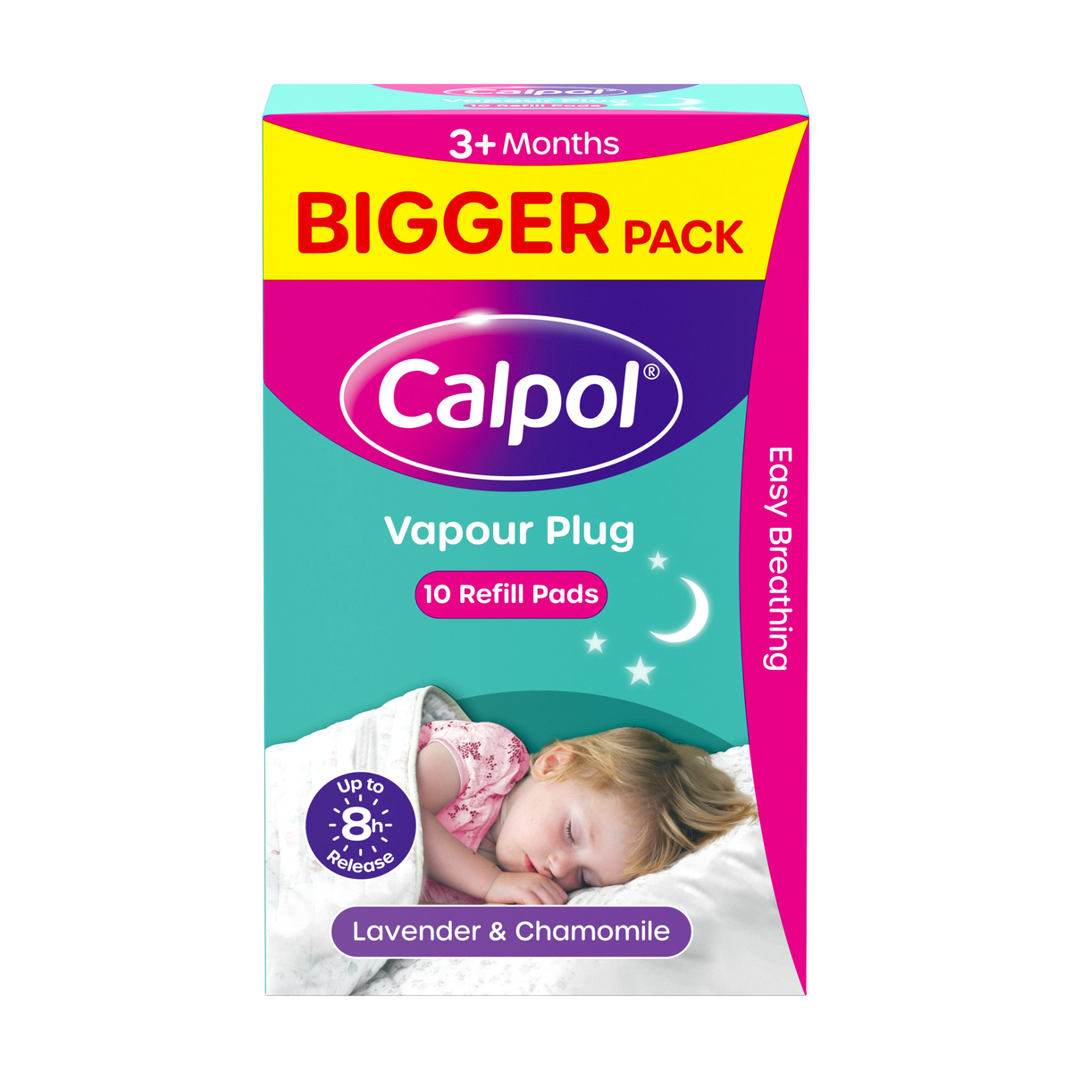 Calpol Vapour Plug Refills XL 10 refills, lavender & chamomile product packaging