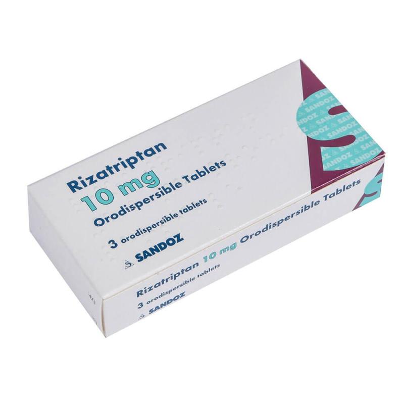 Rizatriptan 10mg product packaging