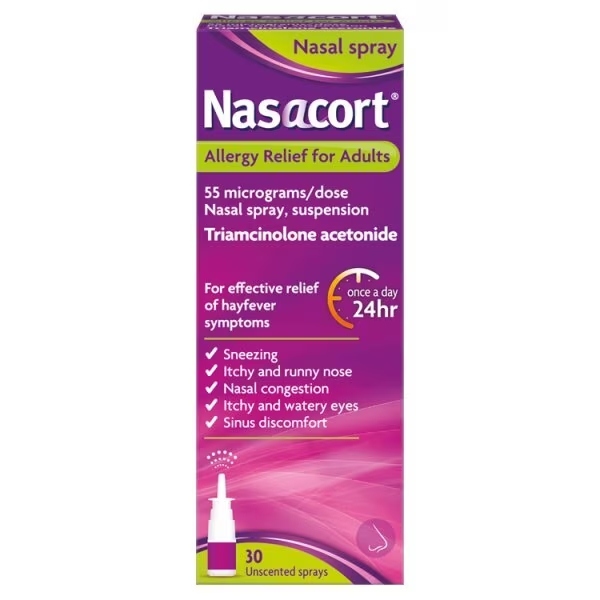 Nasacort 55mcg product packaging