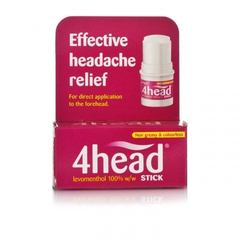 4Head Levomenthol Headache Relief Stick 3.6g stick product packaging