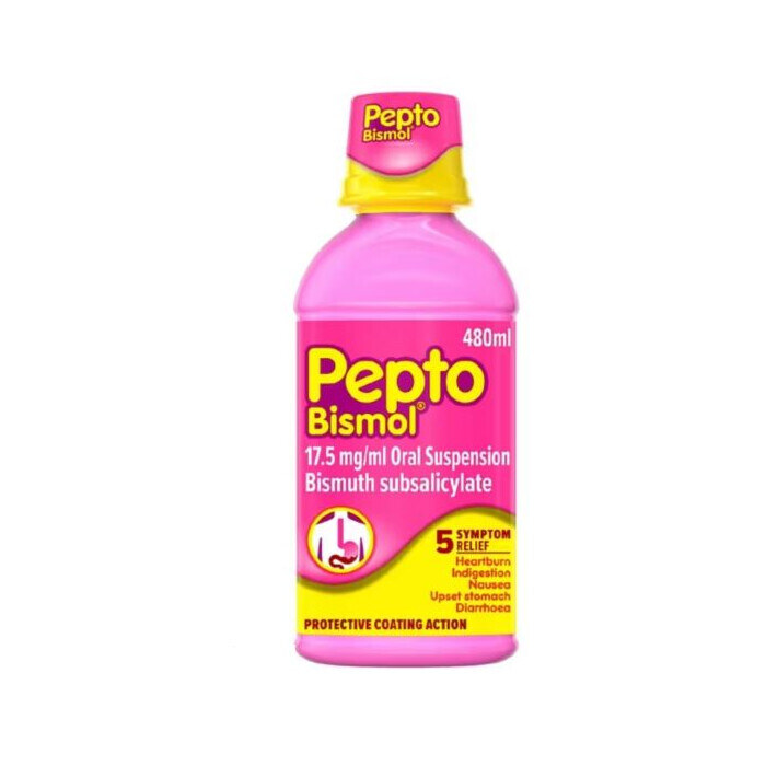 Pepto-Bismol 5 Symptom Relief 480ml product packaging