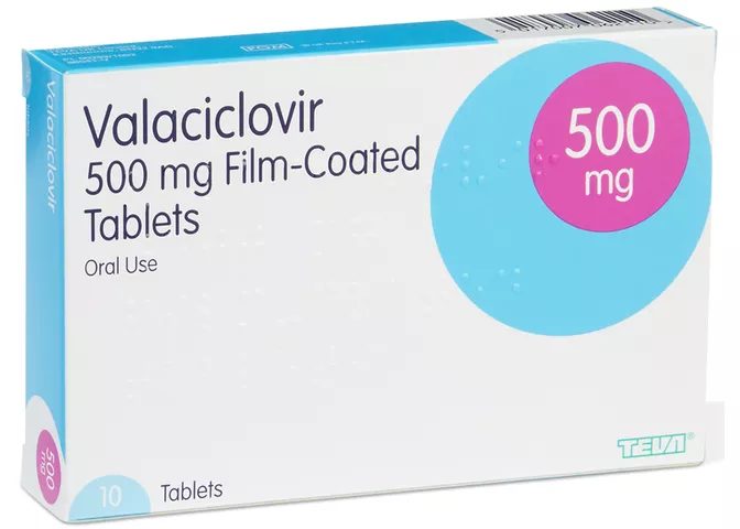 Valaciclovir 500mg product packaging