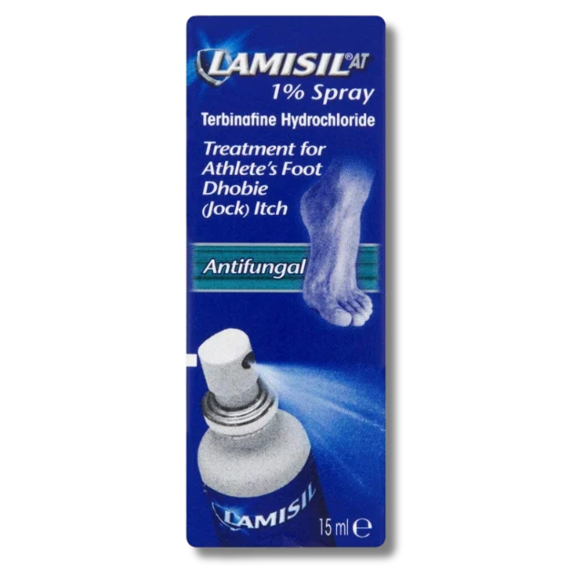 Lamisil AT 1% Athlete's Foot Spray 1% terbinafine, 15ml spray product packaging