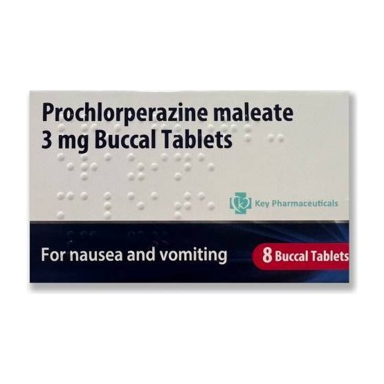 Prochlorperazine 3mg buccal tablets product packaging