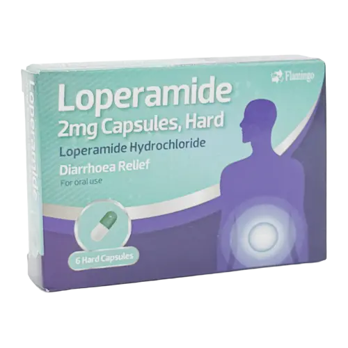 Diarrhoea Relief 2mg Loperamide Capsules 2mg, 48 capsules (8×6) product packaging