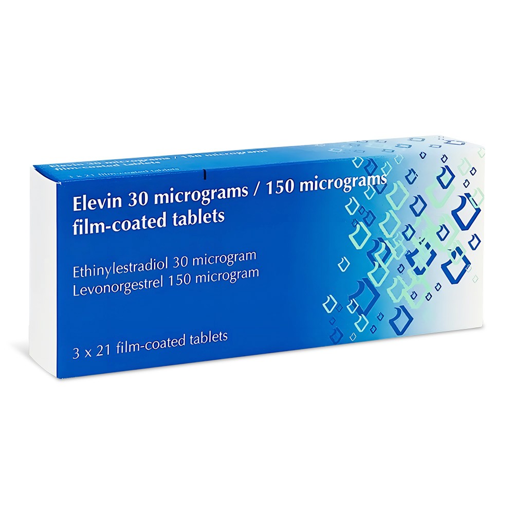 Elevin 30mcg/150mcg product packaging