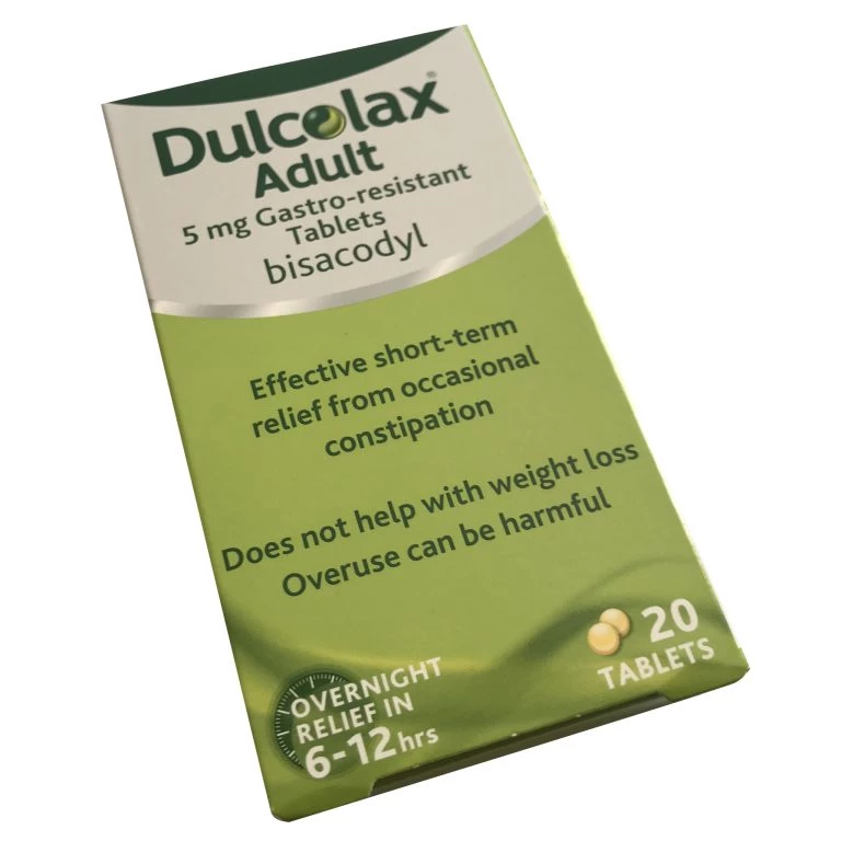 Dulcolax Constipation Relief 5mg Bisacodyl Tablets 5mg, 20 tablets product packaging