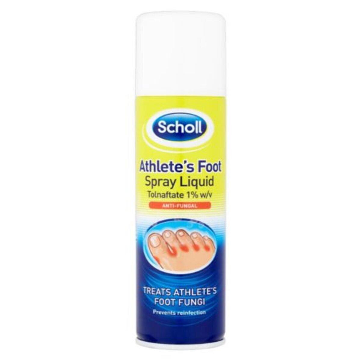 Scholl Athlete's Foot Spray 150ml, tolnaftate product packaging