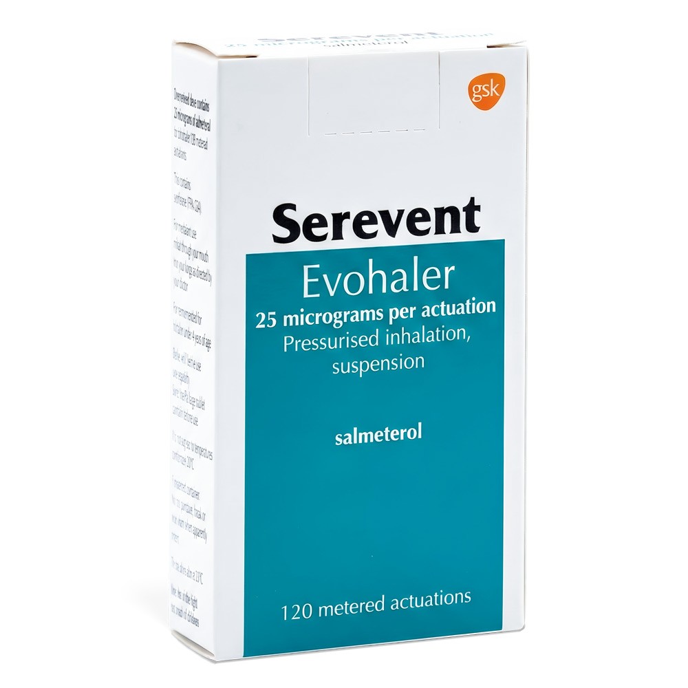 Serevent Inhalers 25mcg product packaging