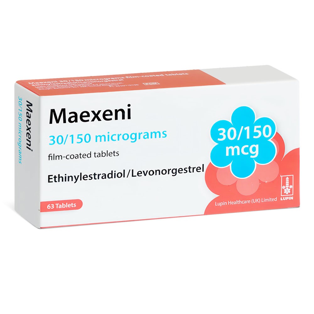 Maexeni 30mcg/150mcg product packaging