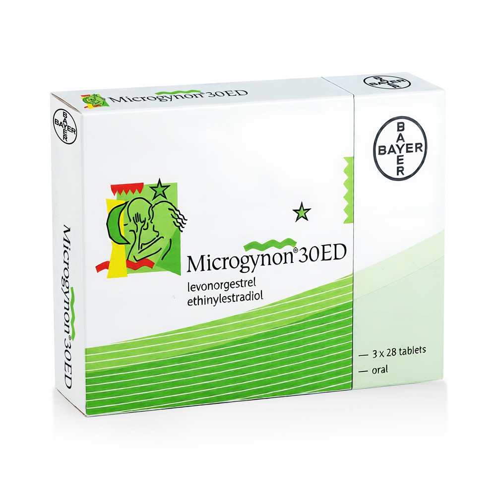 Microgynon 30 ED 30mcg/150mcg product packaging