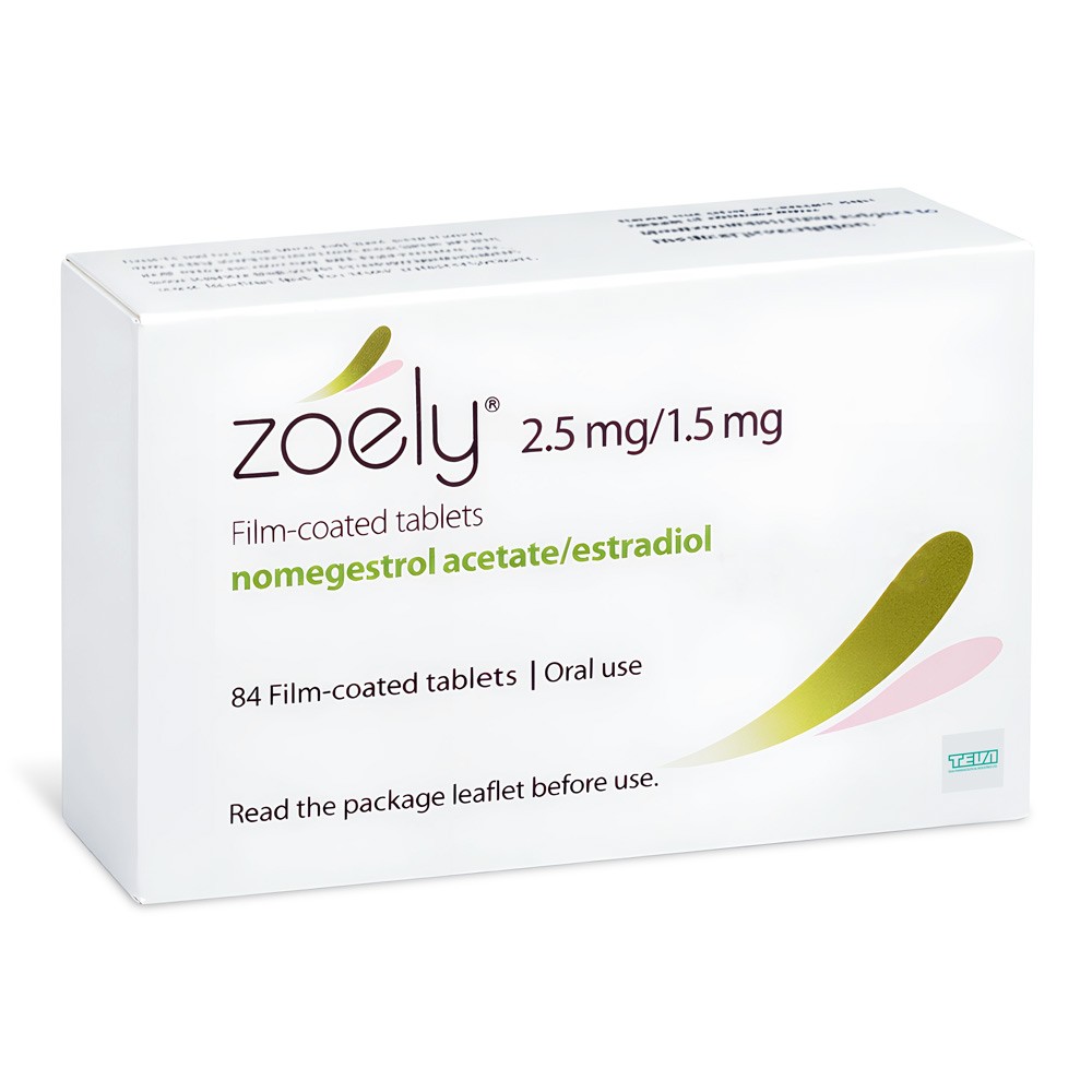 Zoely 1.5mg/2.5mg product packaging