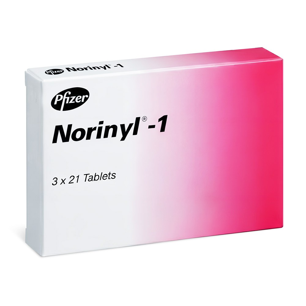Norinyl-1 50mcg/1mg product packaging