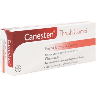 Canesten Thrush Internal & External Creams 10% internal + 2% external cream product packaging