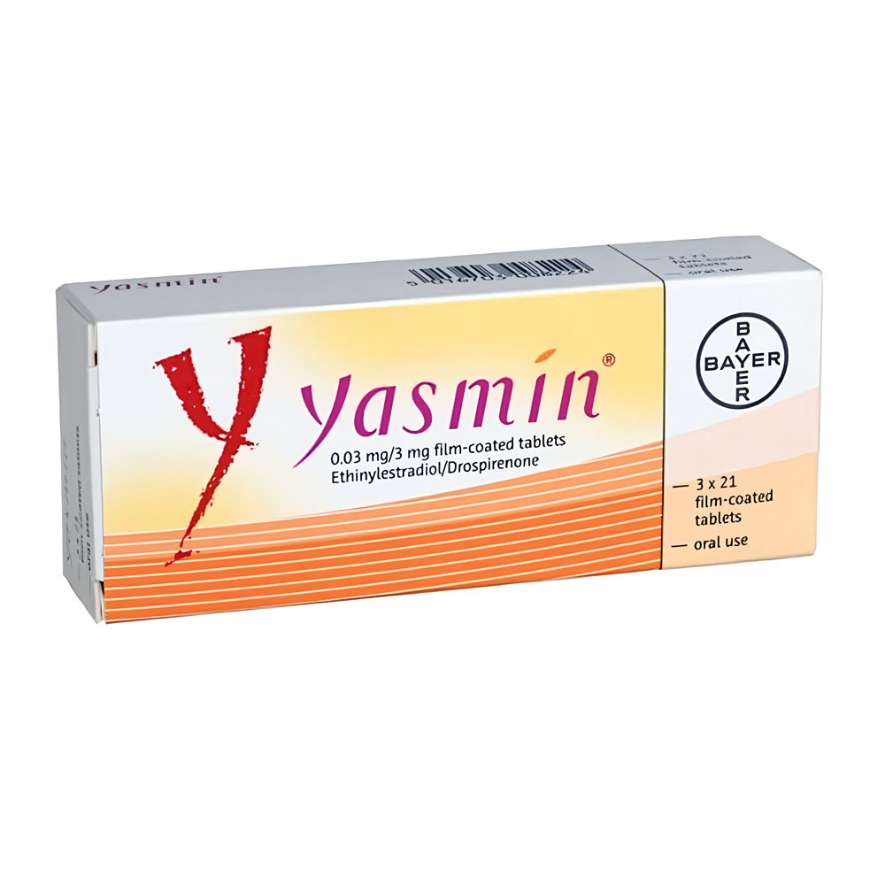 Yasmin 30mcg/3mg product packaging