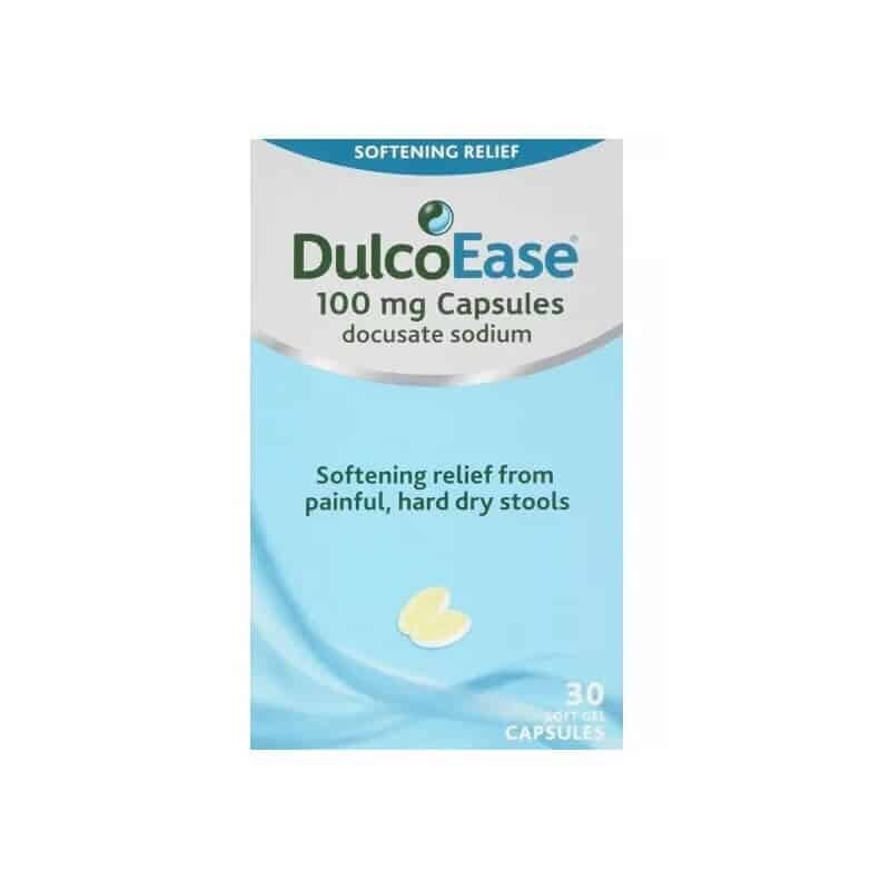 DulcoEase 100mg Docusate Sodium Capsules 100mg, 60 capsules product packaging