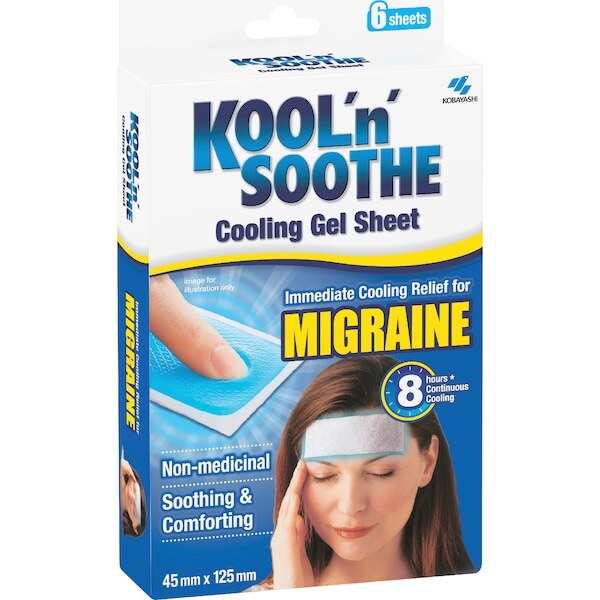 KOOL'N'SOOTHE Migraine Cooling Gel Sheets 4 sheets product packaging