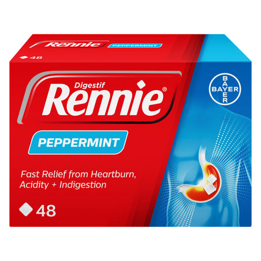 Rennie Peppermint Antacid Chewable Tablets 96 tablets product packaging